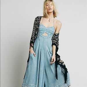 RARE color-Free People Bali Sanur wide-leg romper